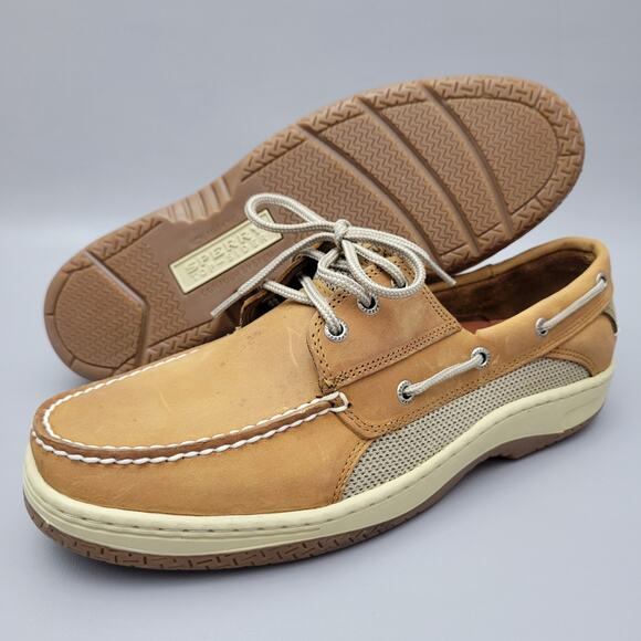 Sperry Top-Sider Billfish 3-Eye Dark Tan Boat Shoe Men's size 12 M - Picture 2 of 14
